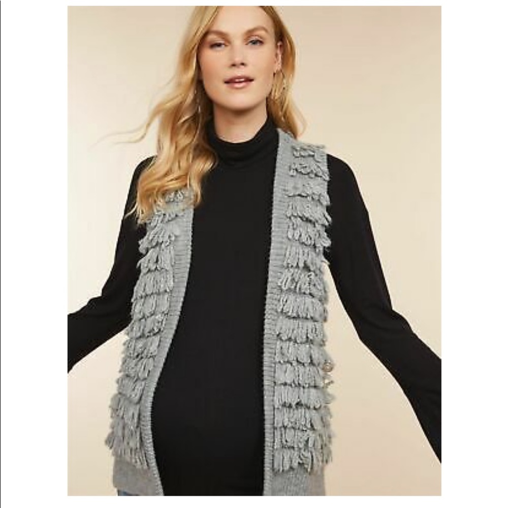 Jessica Simpson Maternity Fringe Vest